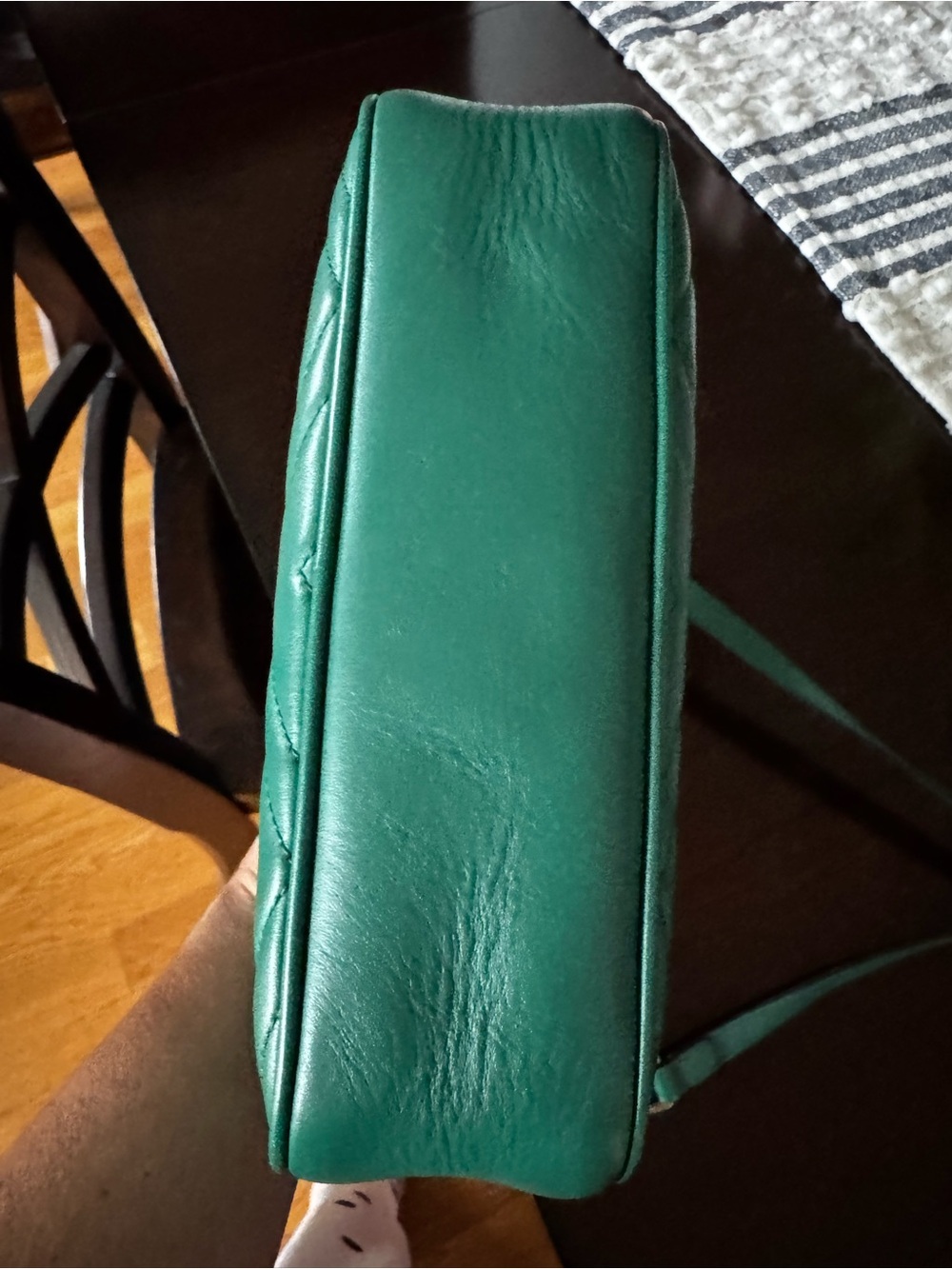 ✨ GUCCI Emerald Green Matelassé Leather Small GG Marmont Camera Bag - Picture 5 of 9
